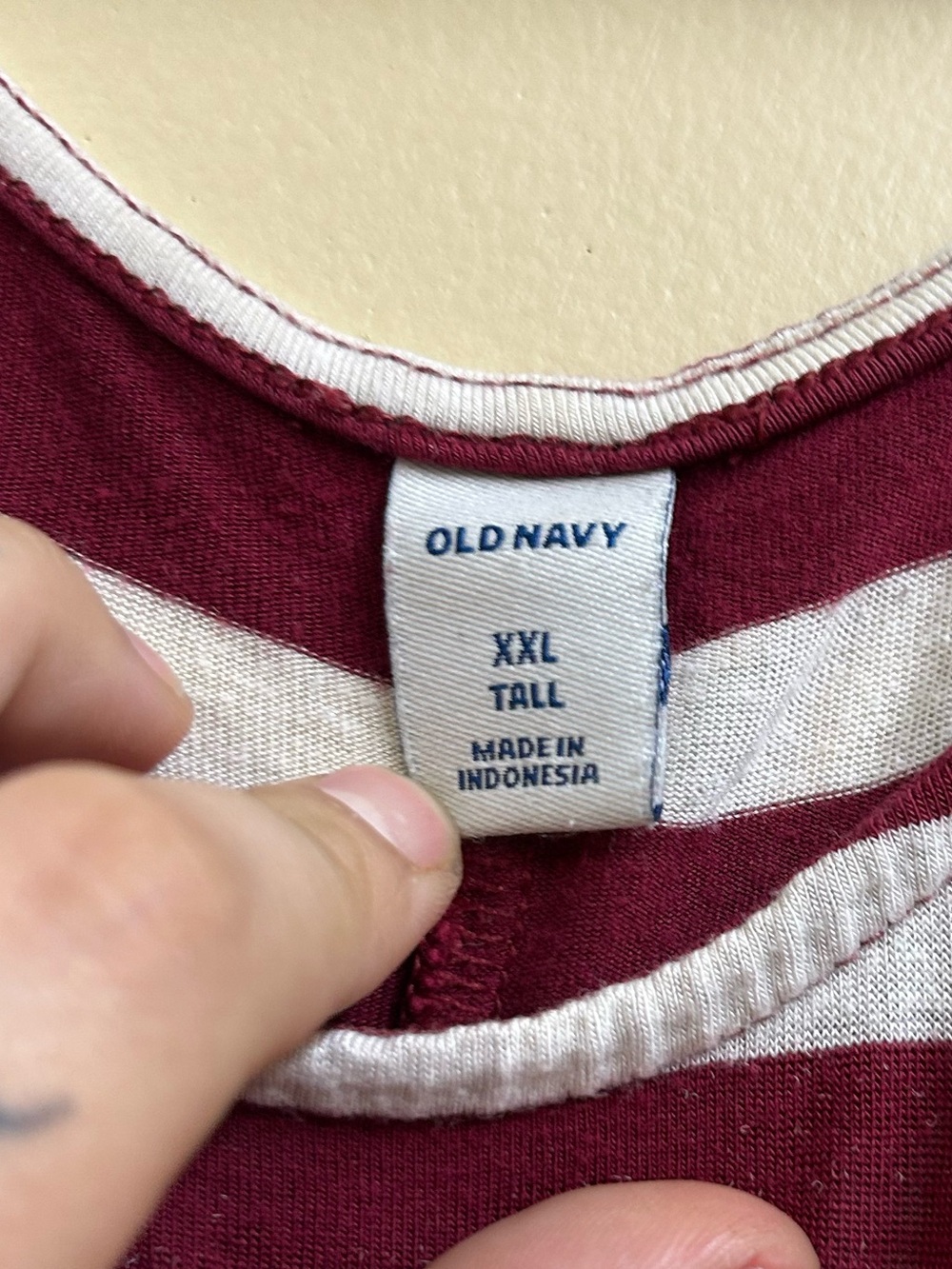 🔥5/$35🔥 Burgundy & White Striped Maxi Dress | Old Navy | Size XXL - Picture 8 of 8